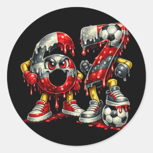 67 Soccer Six Seven Meme Alpha Boys And Girls Cool Classic Round Sticker