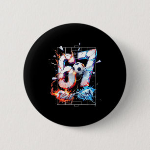 67 Soccer Six Seven Soccer 6 7 Kids Boys Girls Fun Cm Round Badge