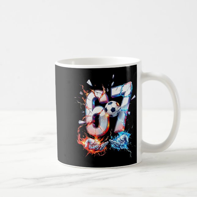 67 Soccer Six Seven Soccer 6 7 Kids Boys Girls Fun Coffee Mug (Right)