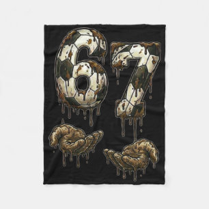 67 Soccer Six Seven Soccer 6 7 Kids Boys Girls Fun Fleece Blanket