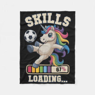 67 Soccer Unicorn Skills Loading Win Mum Club Goal Fleece Blanket