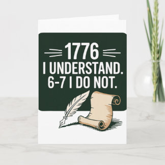 67 Social Studies Teacher 1776 I Understand 6 7 I Card