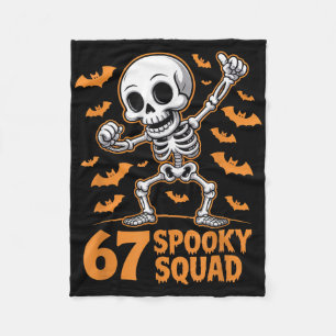 67 Spooky Squad Halloween Skeleton 6 7 Meme Six Se Fleece Blanket