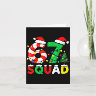 67 Squad Christmas Candy Cane Six Seven Meme Xmas Card