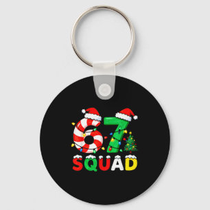 67 Squad Christmas Candy Cane Six Seven Meme Xmas  Key Ring