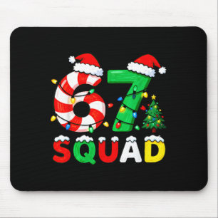 67 Squad Christmas Candy Cane Six Seven Meme Xmas  Mouse Pad