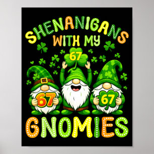 67 st patricks day shenanigans gnomes six seven poster