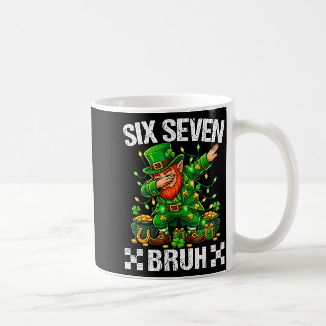 67 St Patricks Funny Six Seven Meme Leprechaun Boy Coffee Mug (Right)
