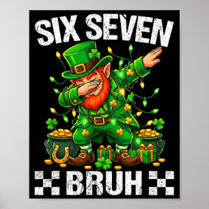 67 St Patricks Funny Six Seven Meme Leprechaun Boy Poster