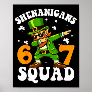 67 st patricks meme six seven leprechaun poster