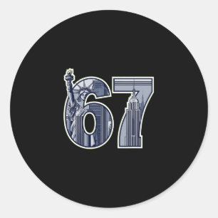 67 Statue Liberty Empire State Graphic Classic Round Sticker