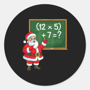 67 Teacher Christmas Santa Six Seven Meme Brainrot Classic Round Sticker