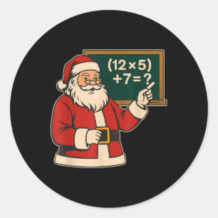 67 Teacher Christmas Santa Six Seven Meme Brainrot Classic Round Sticker