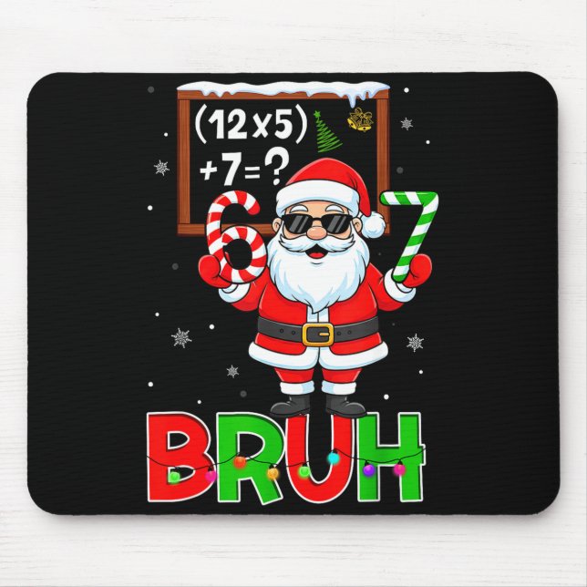 67 Teacher Christmas Santa Six Seven Meme Math Equ Mouse Pad (Front)