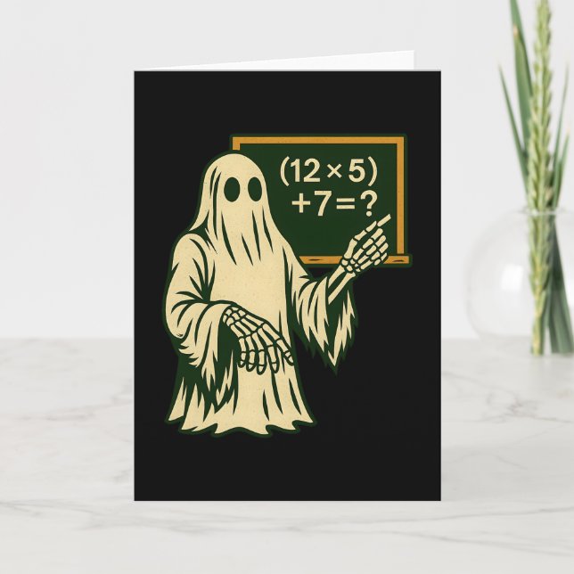 67 Teacher Halloween Ghost Six Seven Meme Brainrot Card (Front)