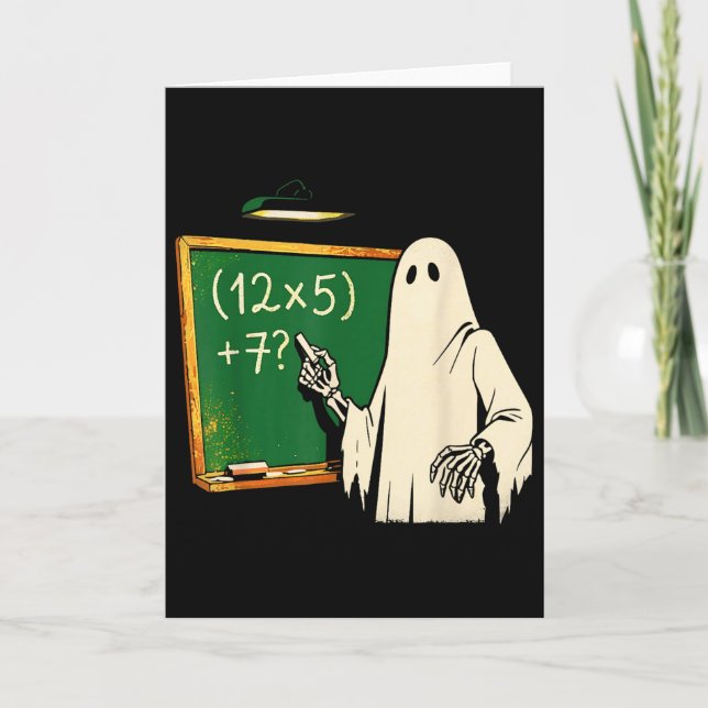 67 Teacher Halloween Ghost Six Seven Meme Brainrot Card (Front)