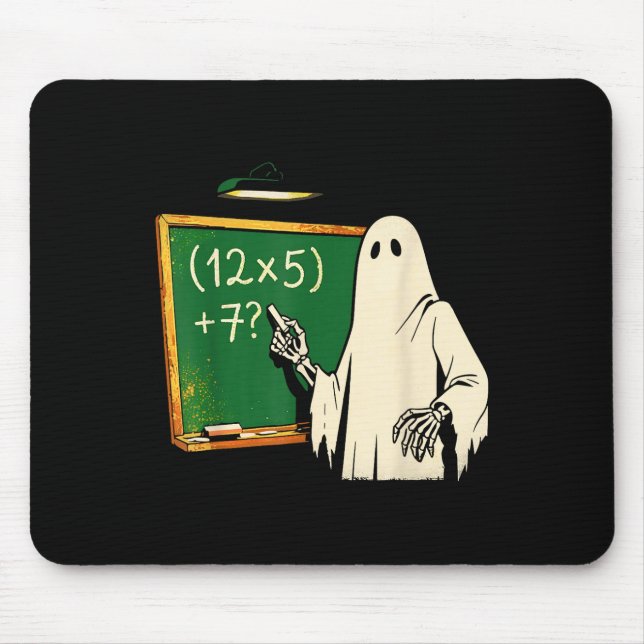 67 Teacher Halloween Ghost Six Seven Meme Brainrot Mouse Pad (Front)