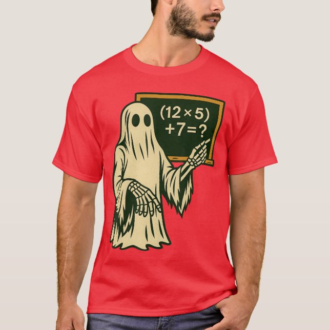 67 Teacher Halloween Ghost Six Seven Meme Brainrot T-Shirt (Front)