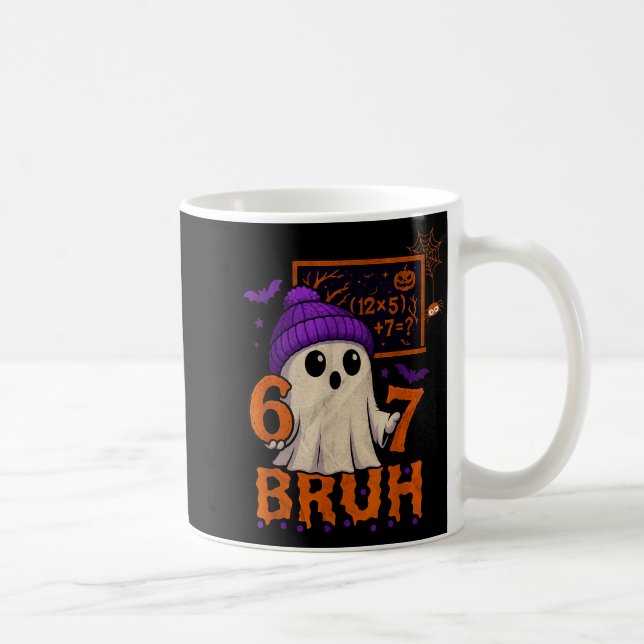 67 Teacher Halloween Ghost Six Seven Meme Math Equ Coffee Mug (Right)