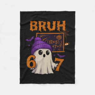 67 Teacher Halloween Ghost Six Seven Meme Math Equ Fleece Blanket