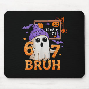 67 Teacher Halloween Ghost Six Seven Meme Math Equ Mouse Pad