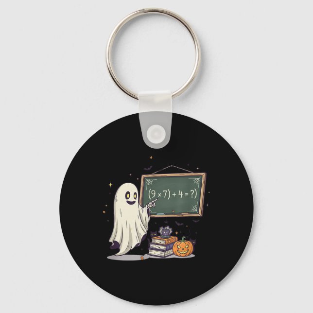 67 Teacher Halloween Ghost Six Seven Meme Math Jok Key Ring (Front)