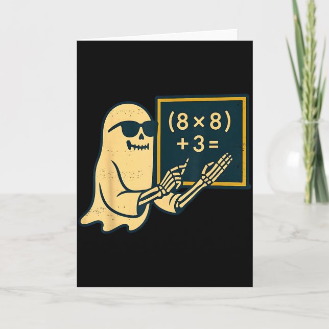 67 Teacher Halloween Skeleton Ghost Six Seven Meme Card (Front)