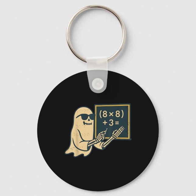 67 Teacher Halloween Skeleton Ghost Six Seven Meme Key Ring (Front)
