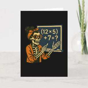 67 Teacher Halloween Skeleton Six Seven Meme Brain Card