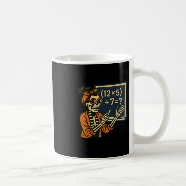 67 Teacher Halloween Skeleton Six Seven Meme Brain Coffee Mug (Right)