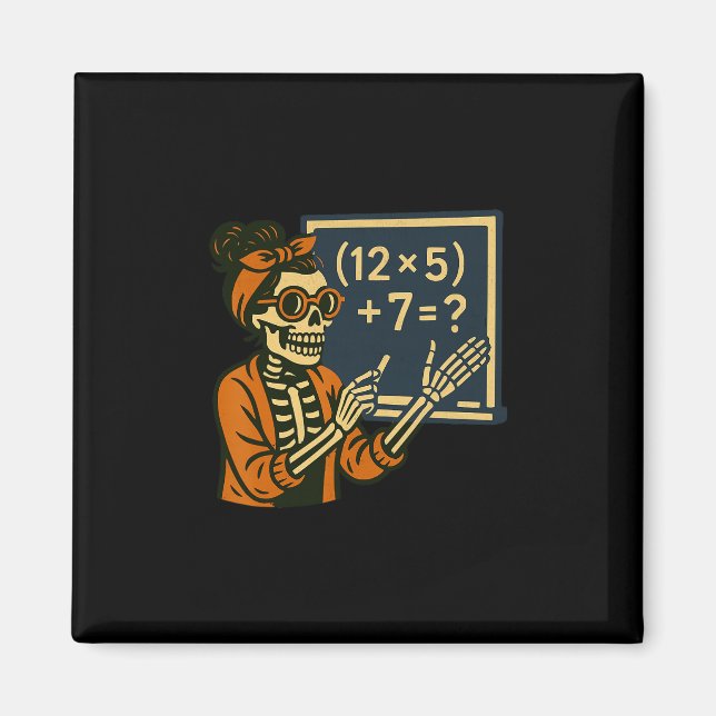 67 Teacher Halloween Skeleton Six Seven Meme Brain Magnet (Front)