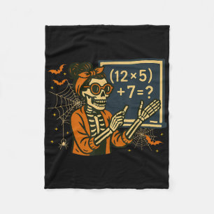 67 Teacher Halloween Skeleton Six Seven Meme Math  Fleece Blanket