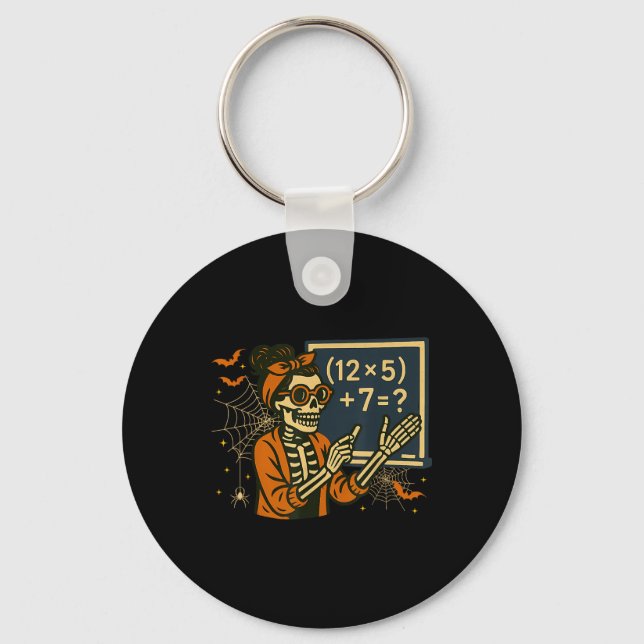 67 Teacher Halloween Skeleton Six Seven Meme Math  Key Ring (Front)