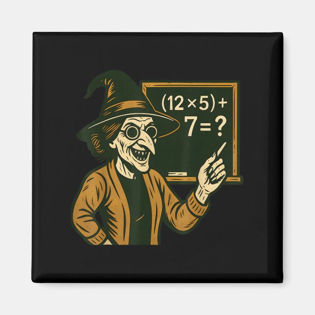 67 Teacher Halloween Witch Six Seven Meme Brainrot Magnet (Front)