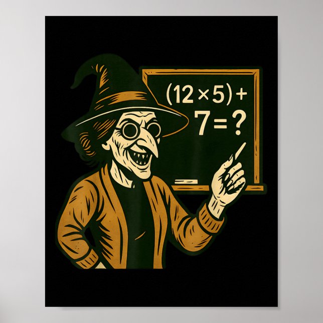 67 Teacher Halloween Witch Six Seven Meme Brainrot Poster (Front)