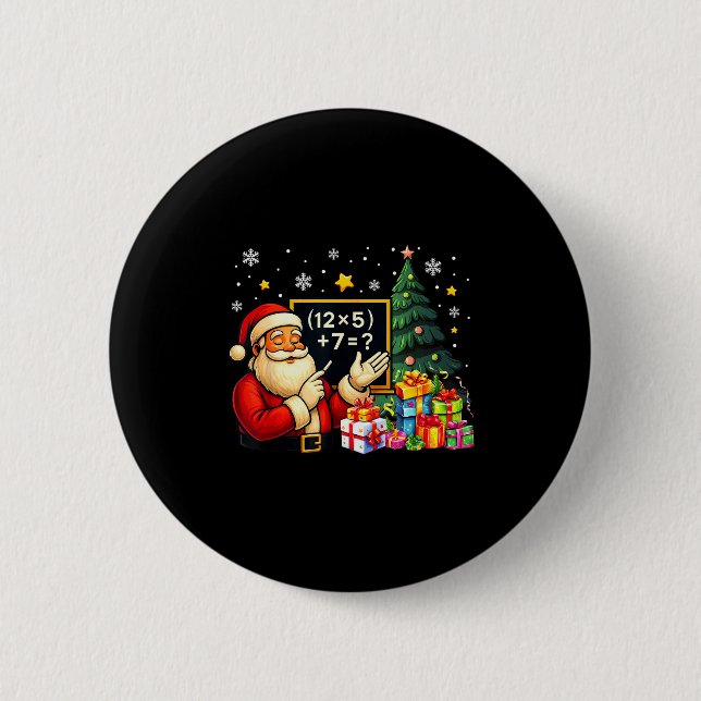 67 Teacher Santa Christmas Six Seven Meme Brainrot 6 Cm Round Badge (Front)