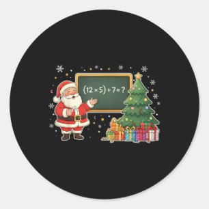 67 Teacher Santa Christmas Six Seven Meme Brainrot Classic Round Sticker