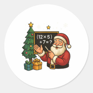 67 Teacher Santa Christmas Six Seven Meme Brainrot Classic Round Sticker