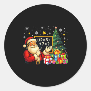 67 Teacher Santa Christmas Six Seven Meme Brainrot Classic Round Sticker