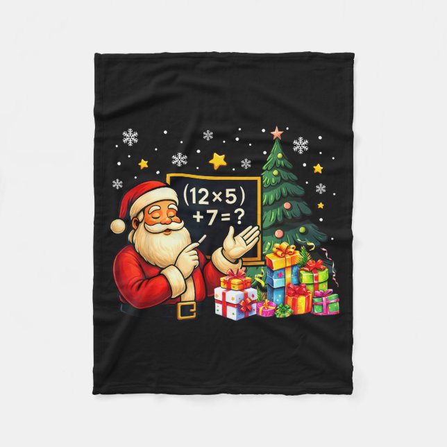 67 Teacher Santa Christmas Six Seven Meme Brainrot Fleece Blanket (Front)