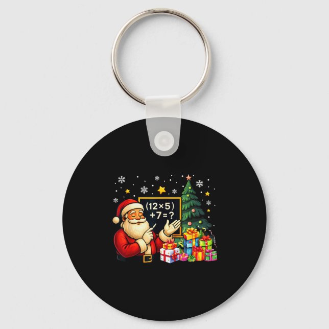 67 Teacher Santa Christmas Six Seven Meme Brainrot Key Ring (Front)