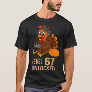 67 Thanksgiving Boys Turkey Gamer Six Seven Meme G T-Shirt