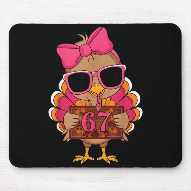 67 Thanksgiving Funny Turkey Family Thanksgiving 6 Mouse Pad (Front)