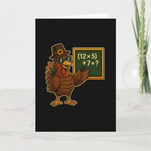 67 Thanksgiving Funny Turkey Math Teacher Six Seve Card