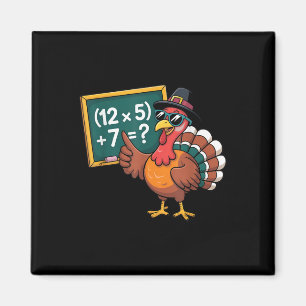 67 Thanksgiving Funny Turkey Math Teacher Six Seve Magnet