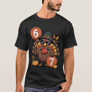67 Thanksgiving Math Turkey Day Funny Brainrot Mat T-Shirt