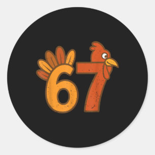 67 Thanksgiving Math Turkey Funny Brainrot Math Te Classic Round Sticker