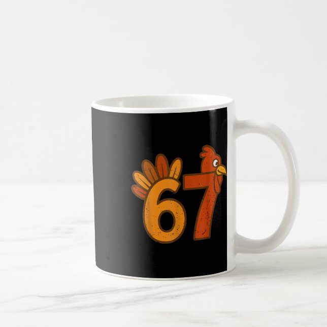 67 Thanksgiving Math Turkey Funny Brainrot Math Te Coffee Mug (Right)