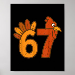 67 Thanksgiving Math Turkey Funny Brainrot Math Te Poster