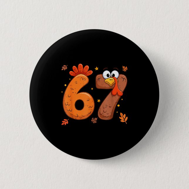 67 Thanksgiving Turkey Turkey  6 Cm Round Badge (Front)